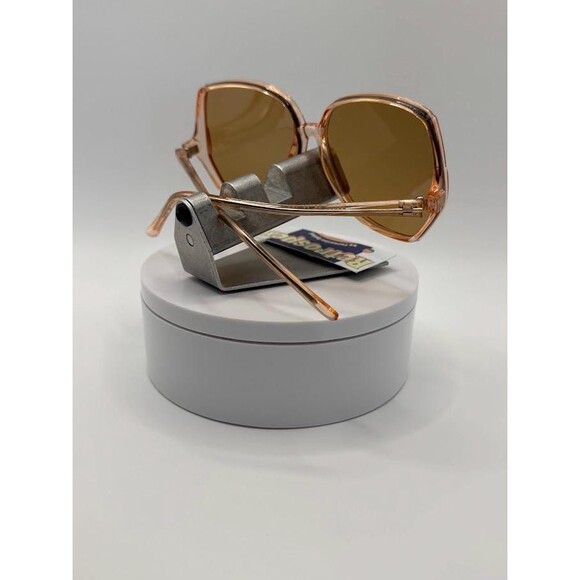 NEW Vintage Oversize Sunglasses Drop Temple Style Crystal Brown Monochrome #830 - Picture 8 of 10